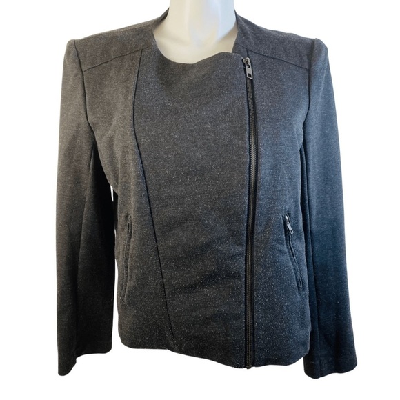 Catherine Malandrino XXL Charcoal Moto Full Zip Runway Style - Picture 1 of 9
